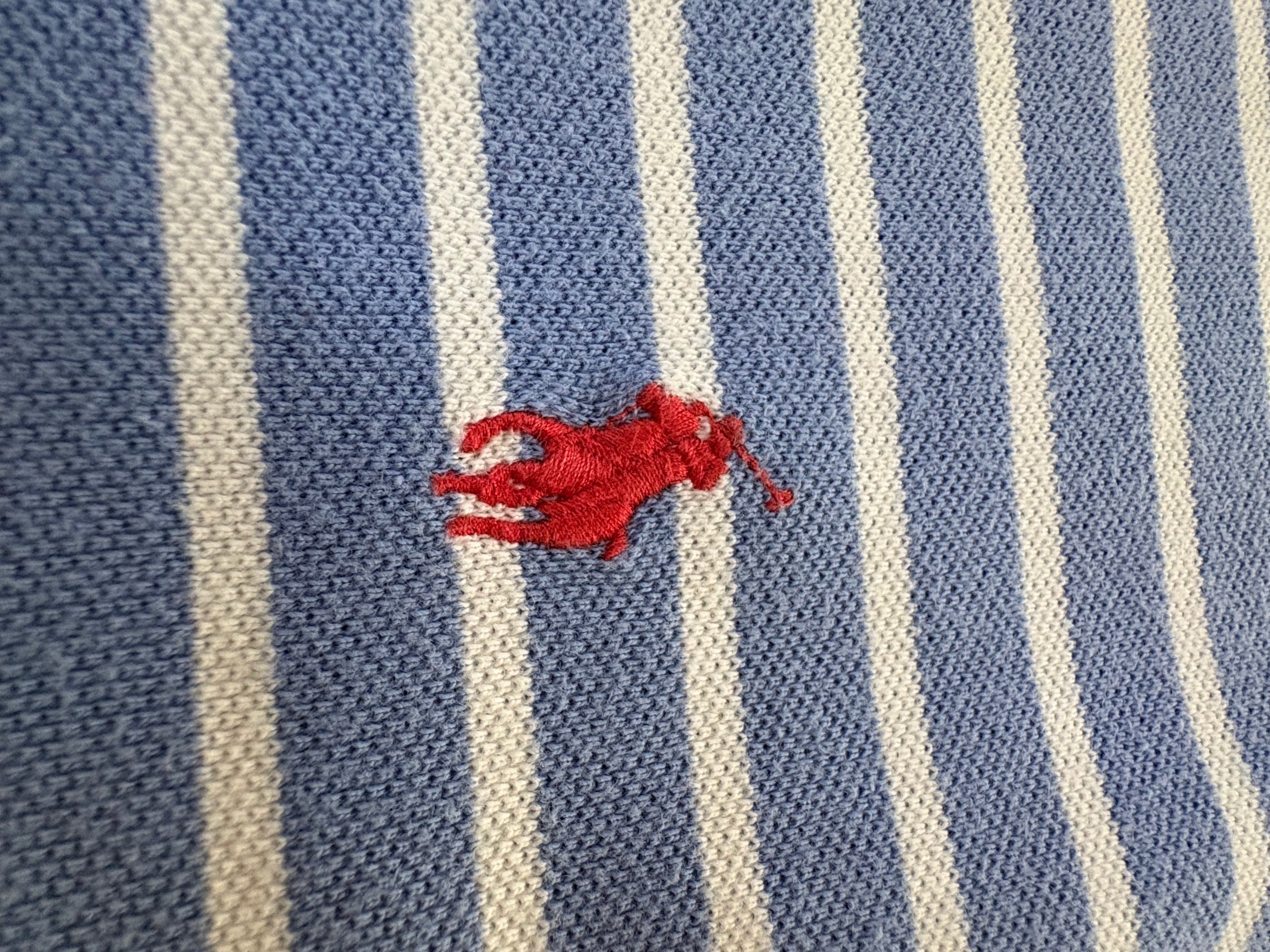 Polo Ralph Lauren Rayé Blanc et Bleu Taille L