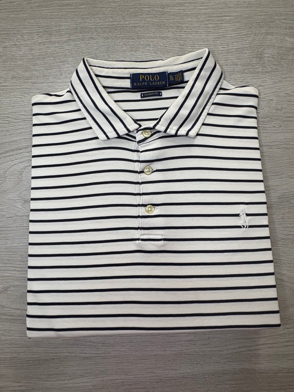 Polo Ralph Lauren Marinière Blanc et Noir Taille XL