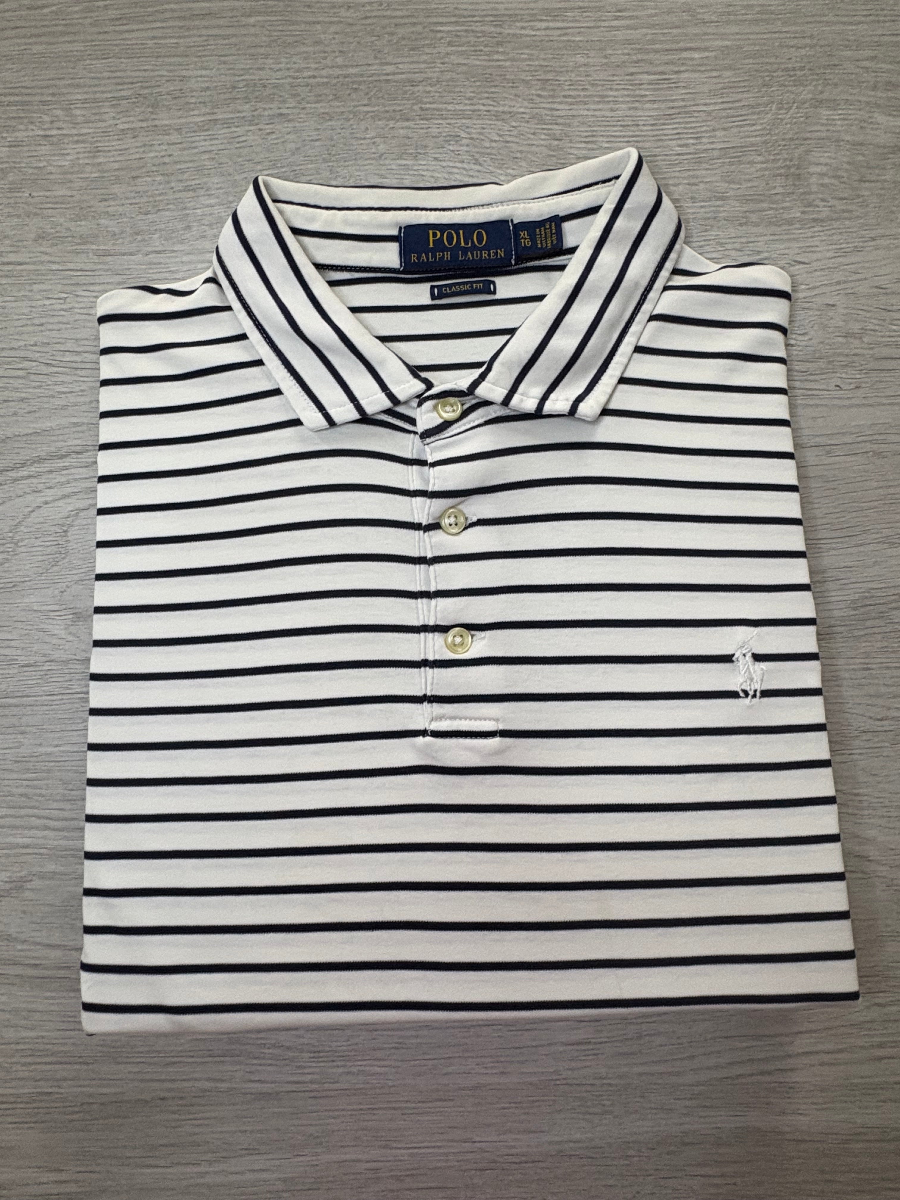 Polo Ralph Lauren Marinière Blanc et Noir Taille XL