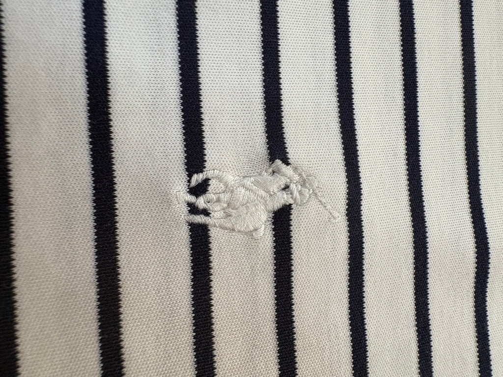 Polo Ralph Lauren Marinière Blanc et Noir Taille XL