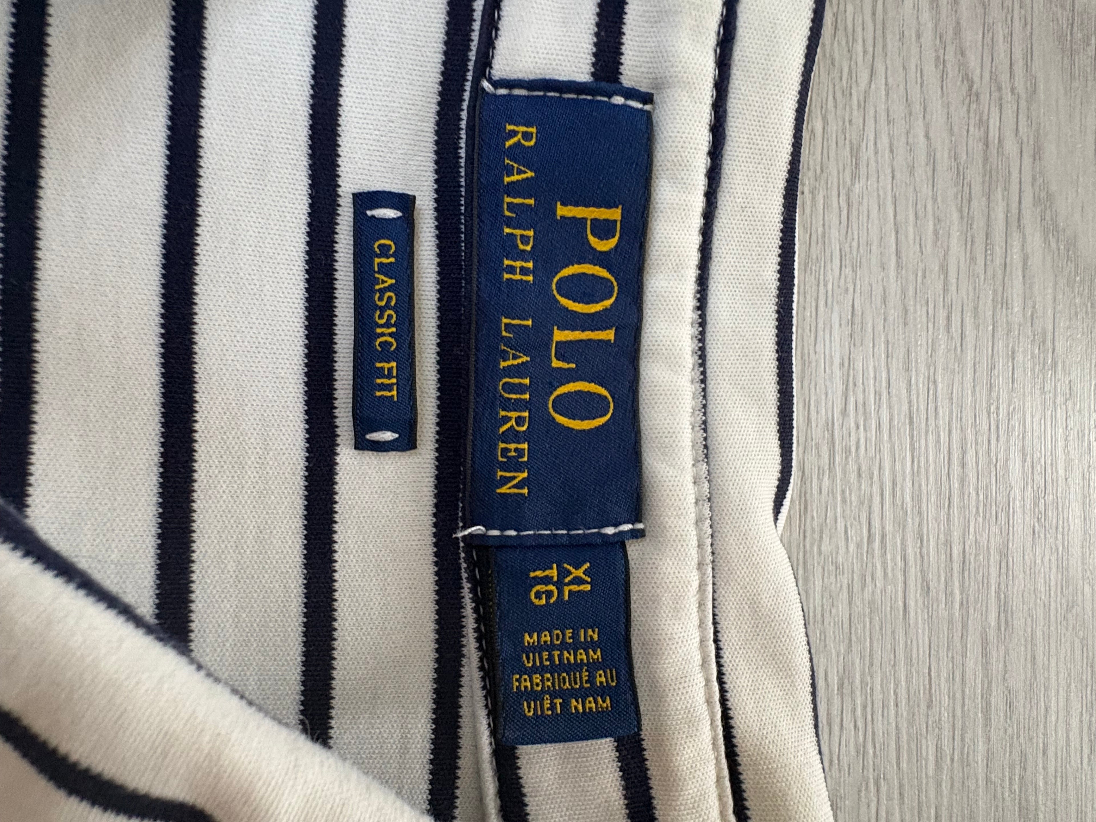 Polo Ralph Lauren Marinière Blanc et Noir Taille XL