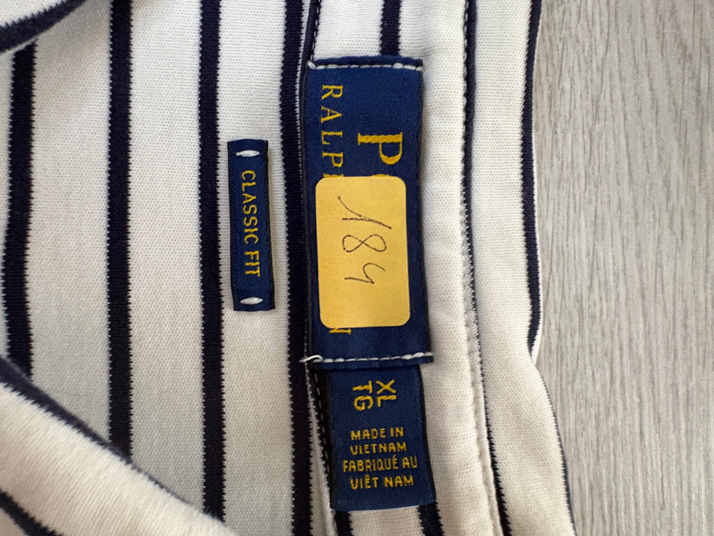 Polo Ralph Lauren Marinière Blanc et Noir Taille XL