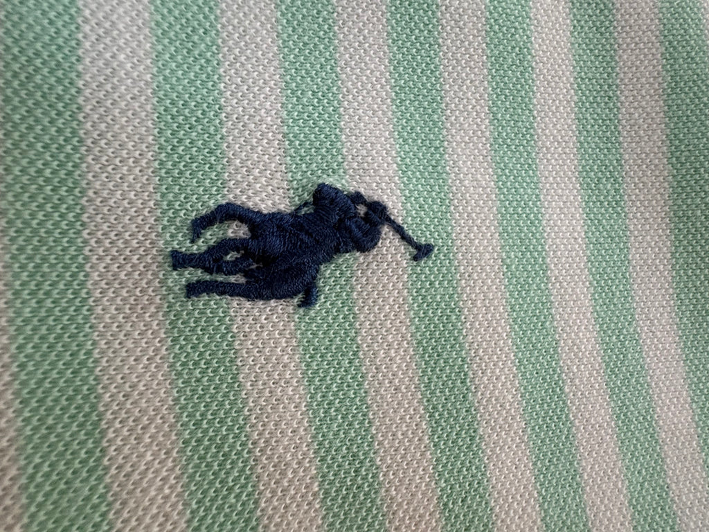 Polo Ralph Lauren Rayé Turquoise et blanc Taille XL
