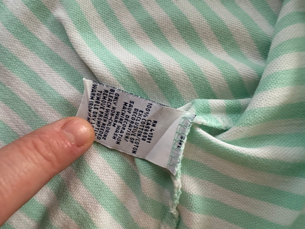 Polo Ralph Lauren Rayé Turquoise et blanc Taille XL