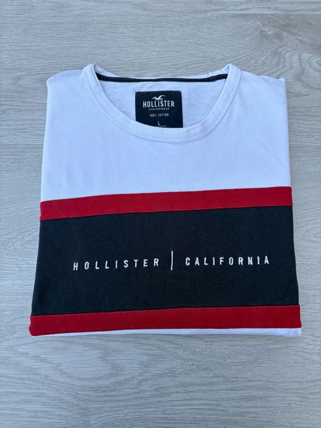 T-shirt Hollister homme taille L blanc