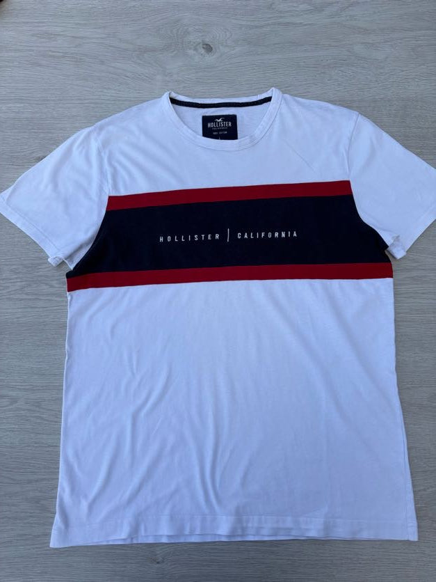 T-shirt Hollister homme taille L blanc