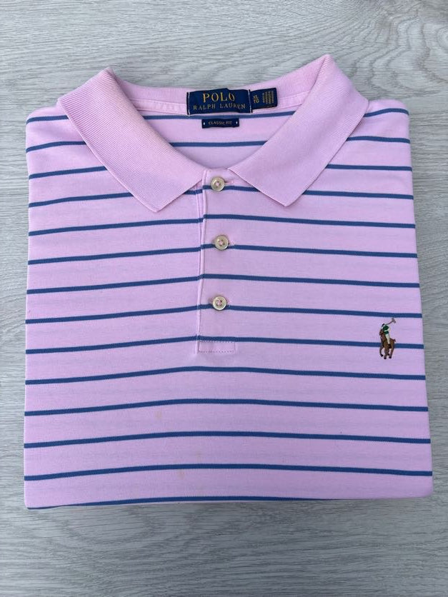 Polo Ralph Lauren Homme Taille XL Rayé Rose et Bleu