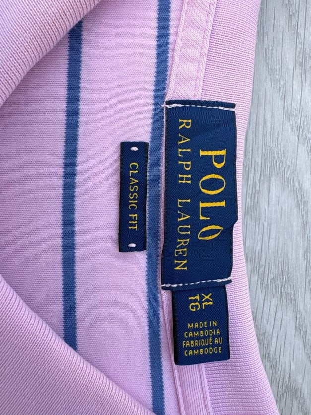 Polo Ralph Lauren Homme Taille XL Rayé Rose et Bleu