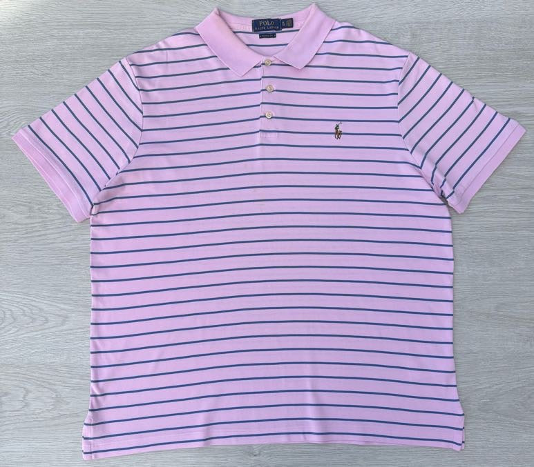 Polo Ralph Lauren Homme Taille XL Rayé Rose et Bleu