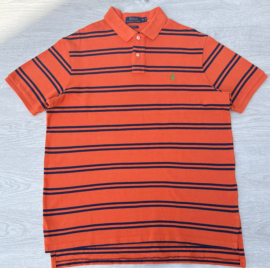 Polo Ralph Lauren Homme Rayé Orange Taille XL